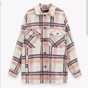 zara wool plaid overshirt
